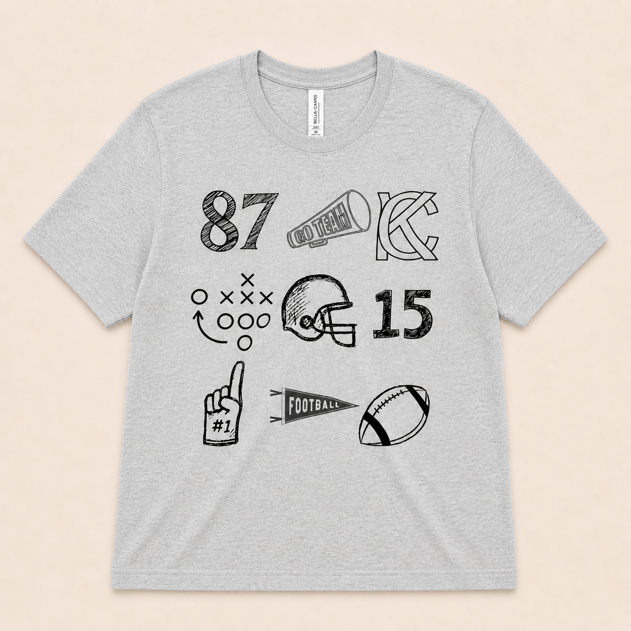KC Football Collage Tee | Heather Gray