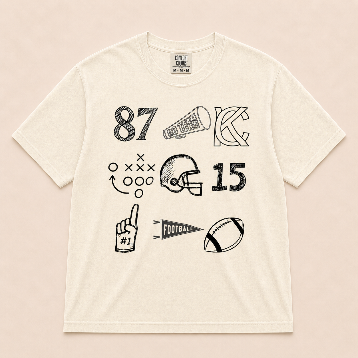 KC Football Collage Tee | Ivory